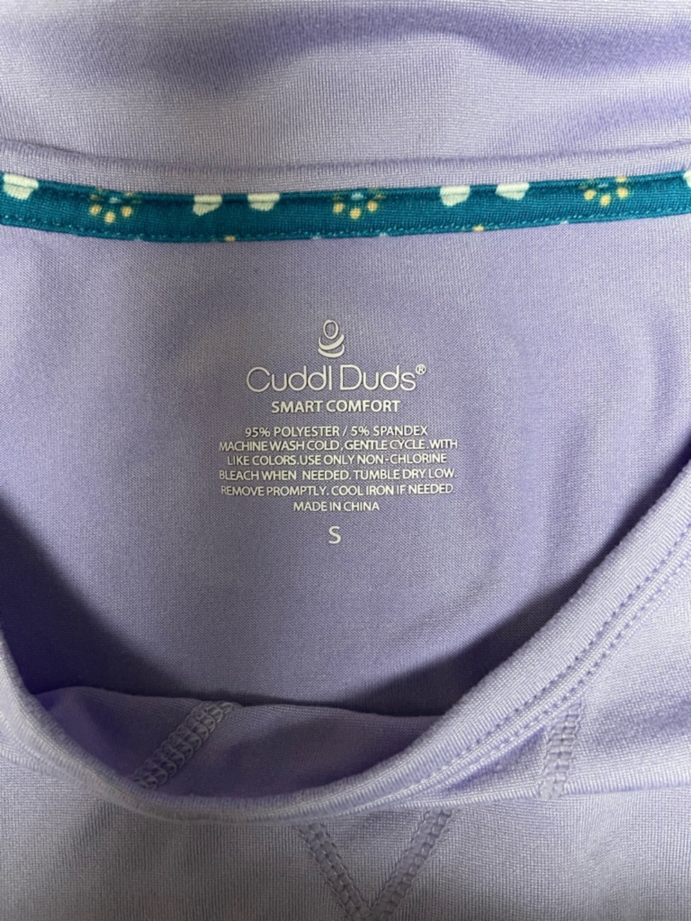 Cuddl Duds Pastel Lavender Scoop Neck Short Sleeve Top - Picture 5 of 5